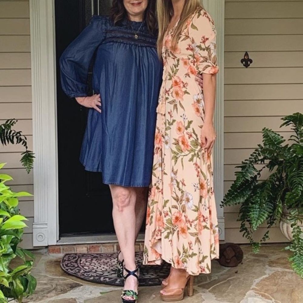 Floral bohemian button up dress xs jaase